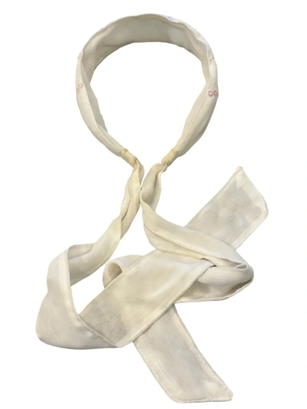 Vintage Cream Iridescent Sequin Tie Headband